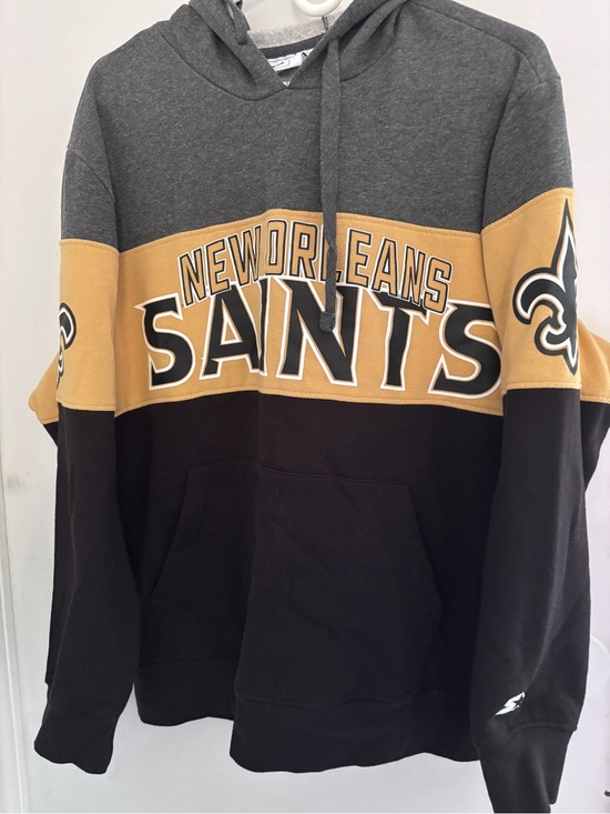 Starter Brand Other - New Orleans Saints NFL Starter Brand Men's Gray, Gold & Black Pullover Hoodie XL
